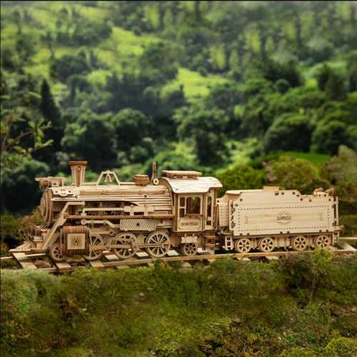 3D drevená stavebnica – Parná lokomotíva