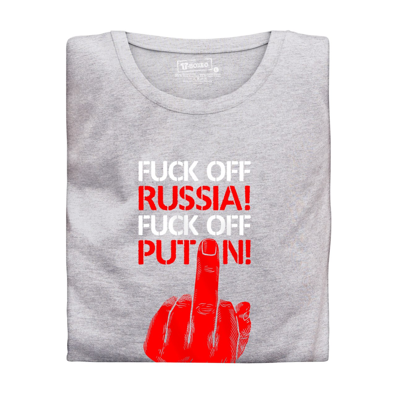 Pánské tričko s potiskem “Fuck off Russia! Fuck off Putin!”