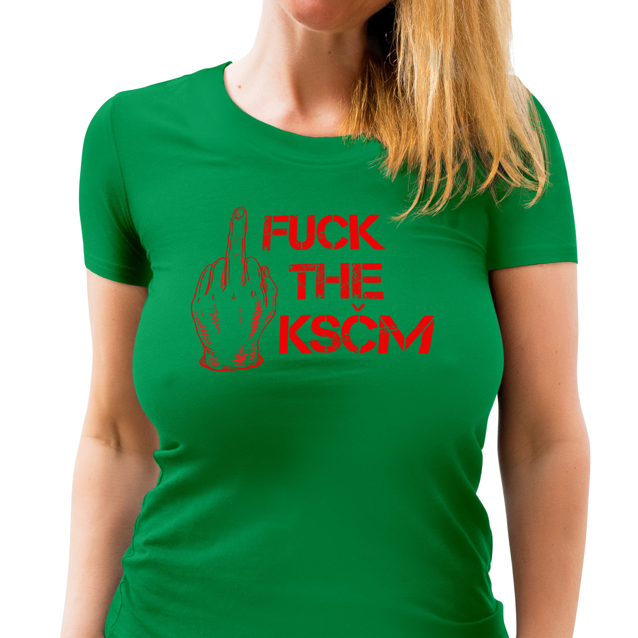Dámské tričko s potiskem “Fuck the KSČM”