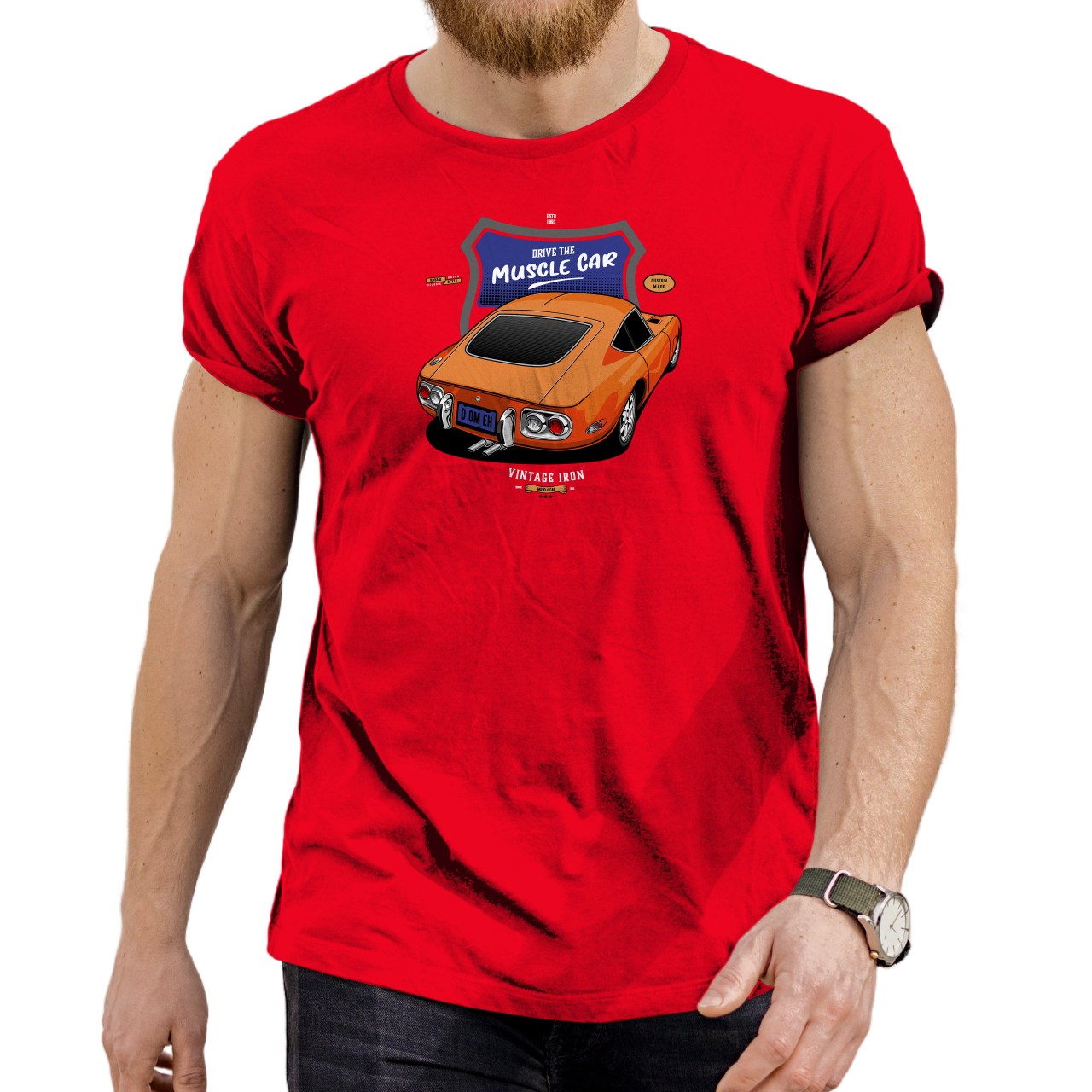 Pánské tričko s potiskem “Ride the Muscle Car"