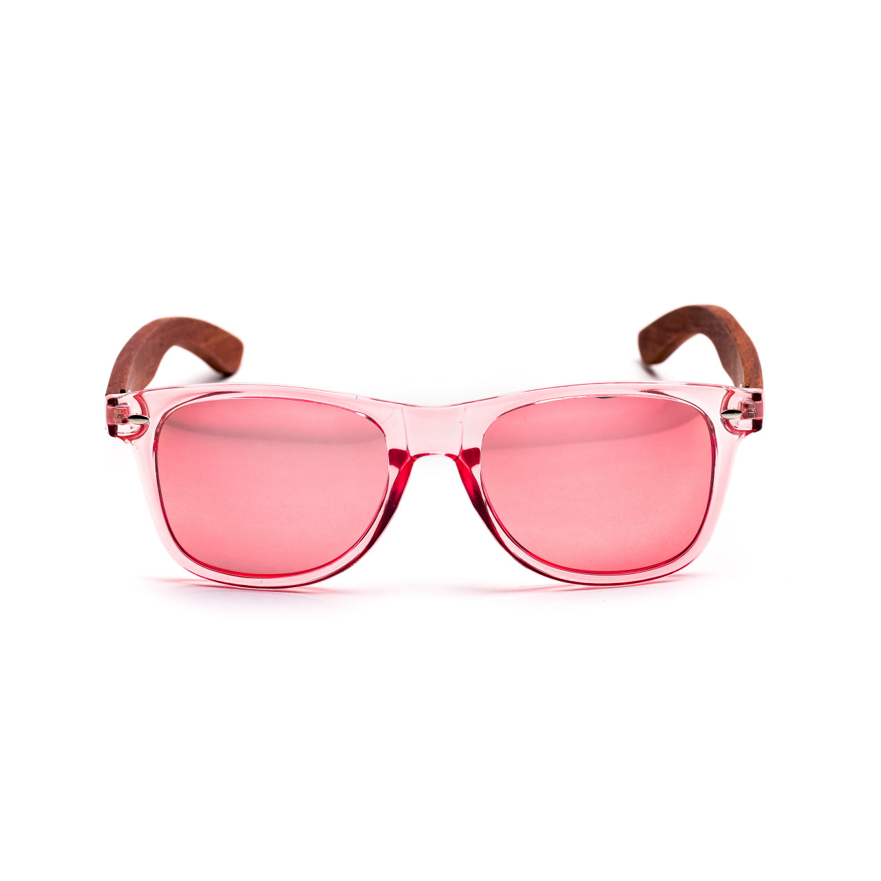 Brýle Classic – růžové čočky + průhledné růžové obroučky + růže
