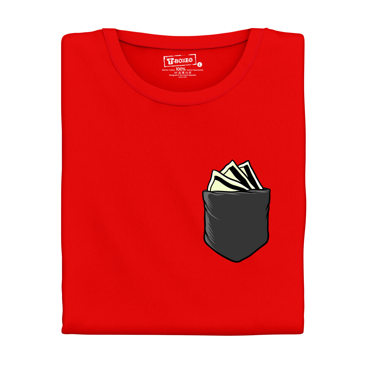 Pánské tričko s potiskem "Bankovky v kapsičce"