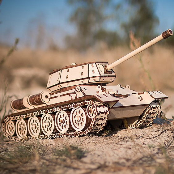Dřevěný skládací 3D model - Tank T-34