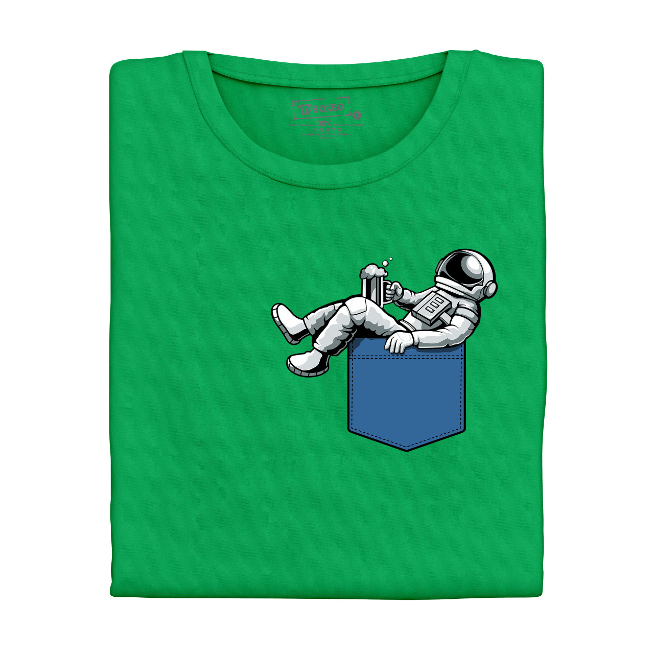 Pánské tričko s potiskem "Opilý astronaut v kapsičce"