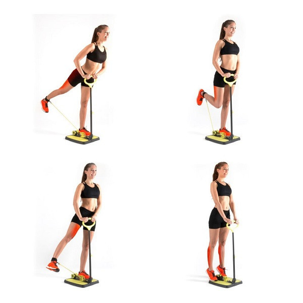 Fitness plošina na posilování hýždí a nohou s návodem na cvičení innovagoods (V0100829)