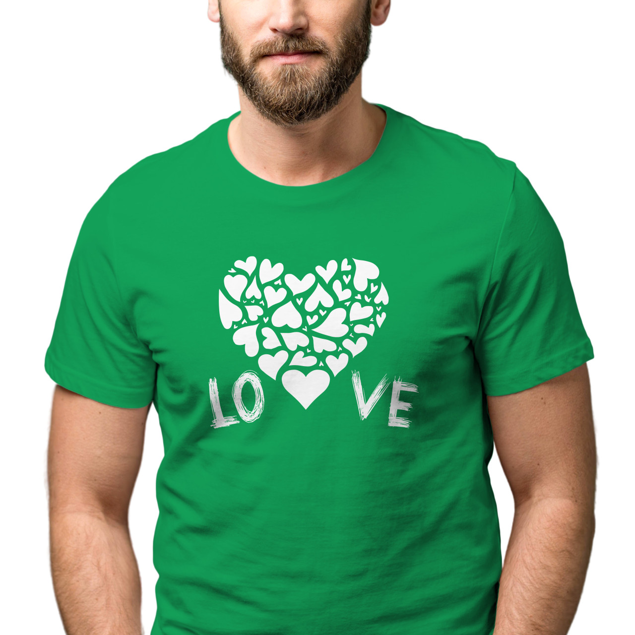 Pánské tričko s potiskem “LO VE srdce”