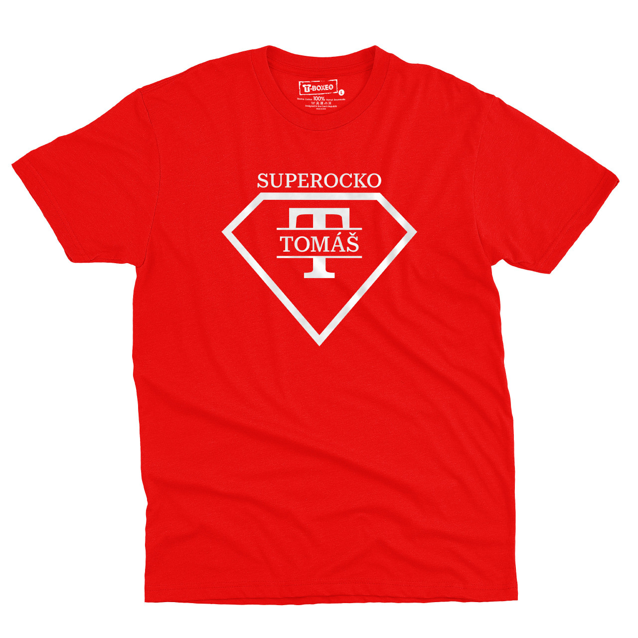 Pánské tričko s motivem "Supertáta" - se jménem a inciálem SK