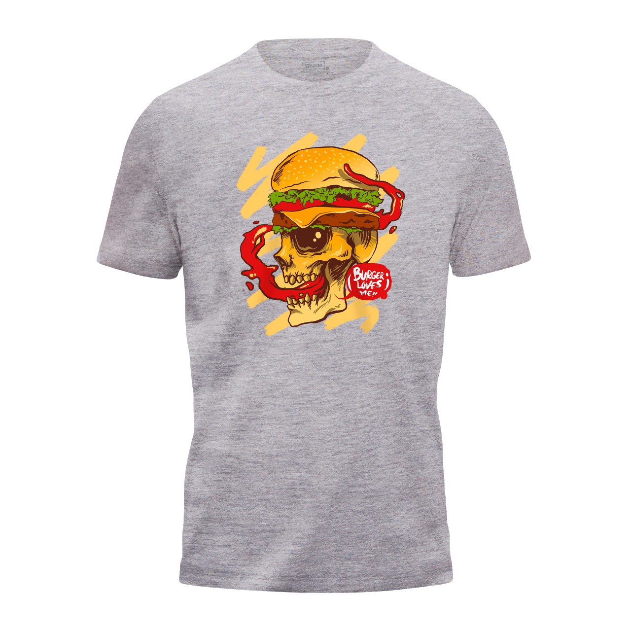 Pánské tričko s potiskem "Hamburgerová lebka"