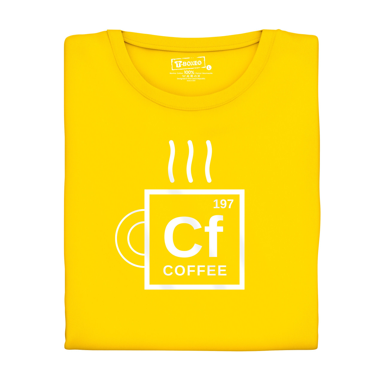 Pánské tričko s potiskem “Chemická značka kofeinu”