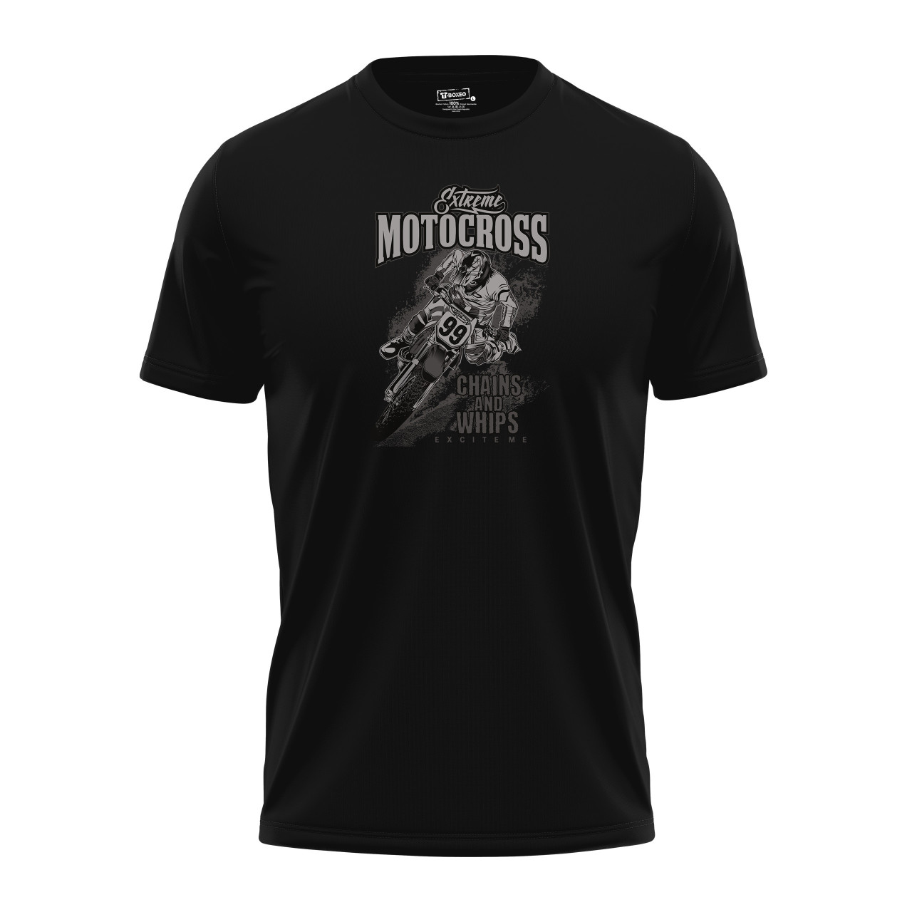 Pánské tričko s potiskem “Extreme Motocross, černobílé"