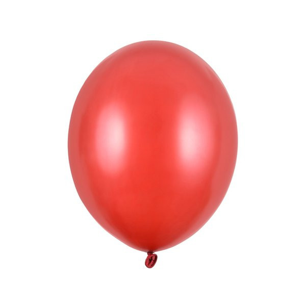 Latexový balónek - Metalická červená 27cm - 50 ks