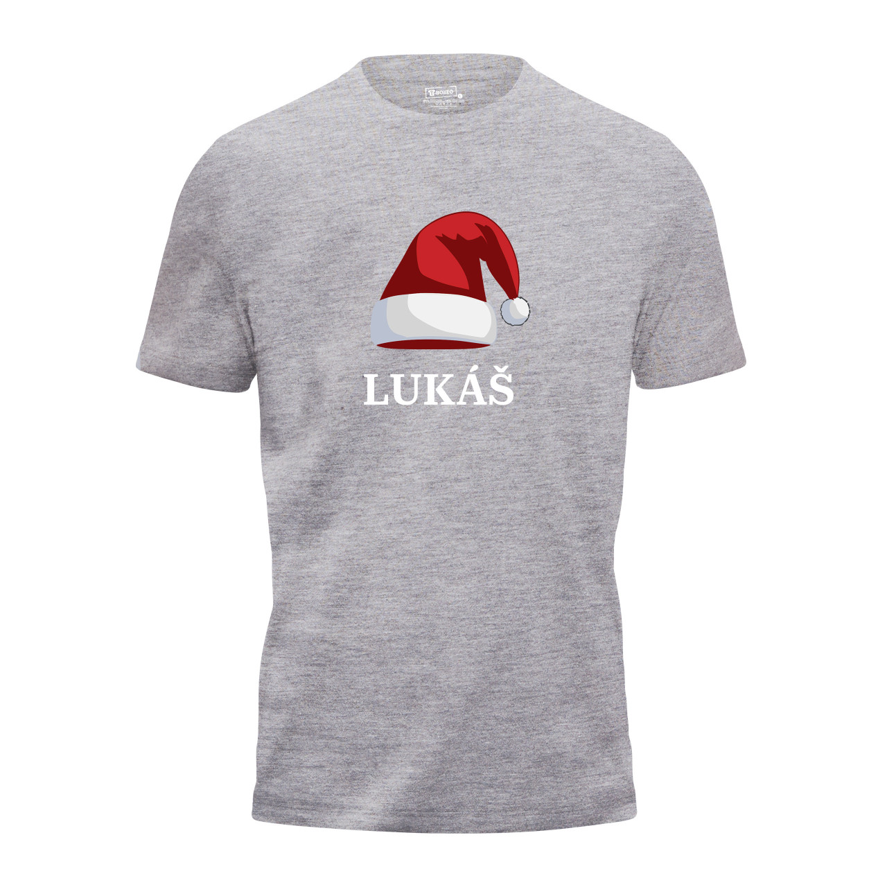 Pánské tričko s potiskem “Vánoční čepice” a jménem