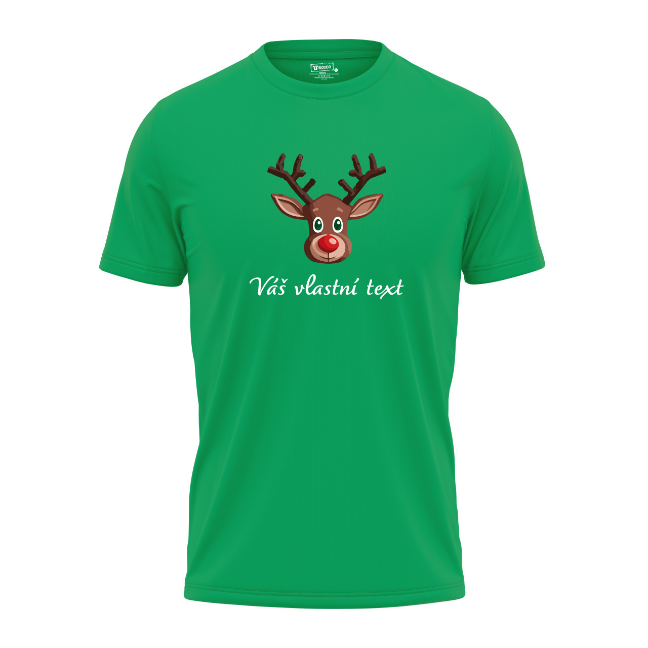 Pánské tričko s potiskem "Vánoční sobík - hnědý" s vlastním textem