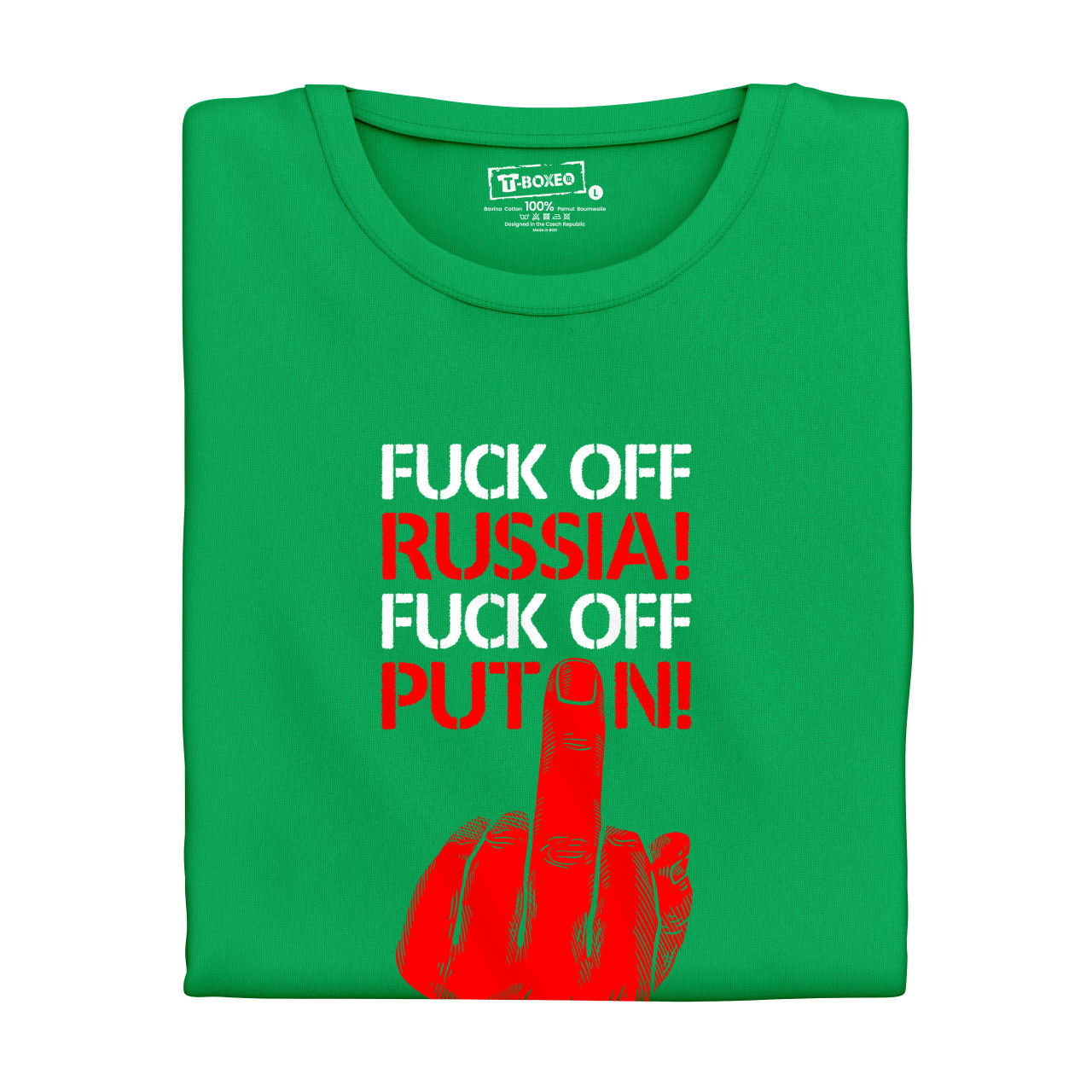 Pánské tričko s potiskem “Fuck off Russia! Fuck off Putin!”