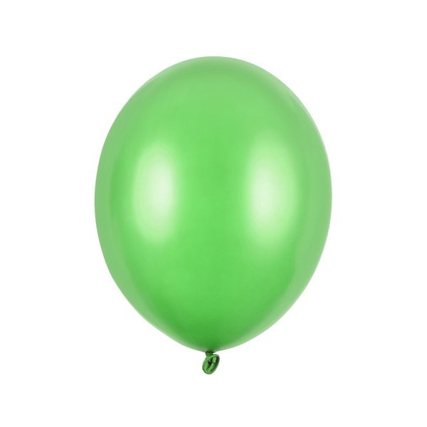 Latexový balónek - Metalická zelená 27cm - 10 ks