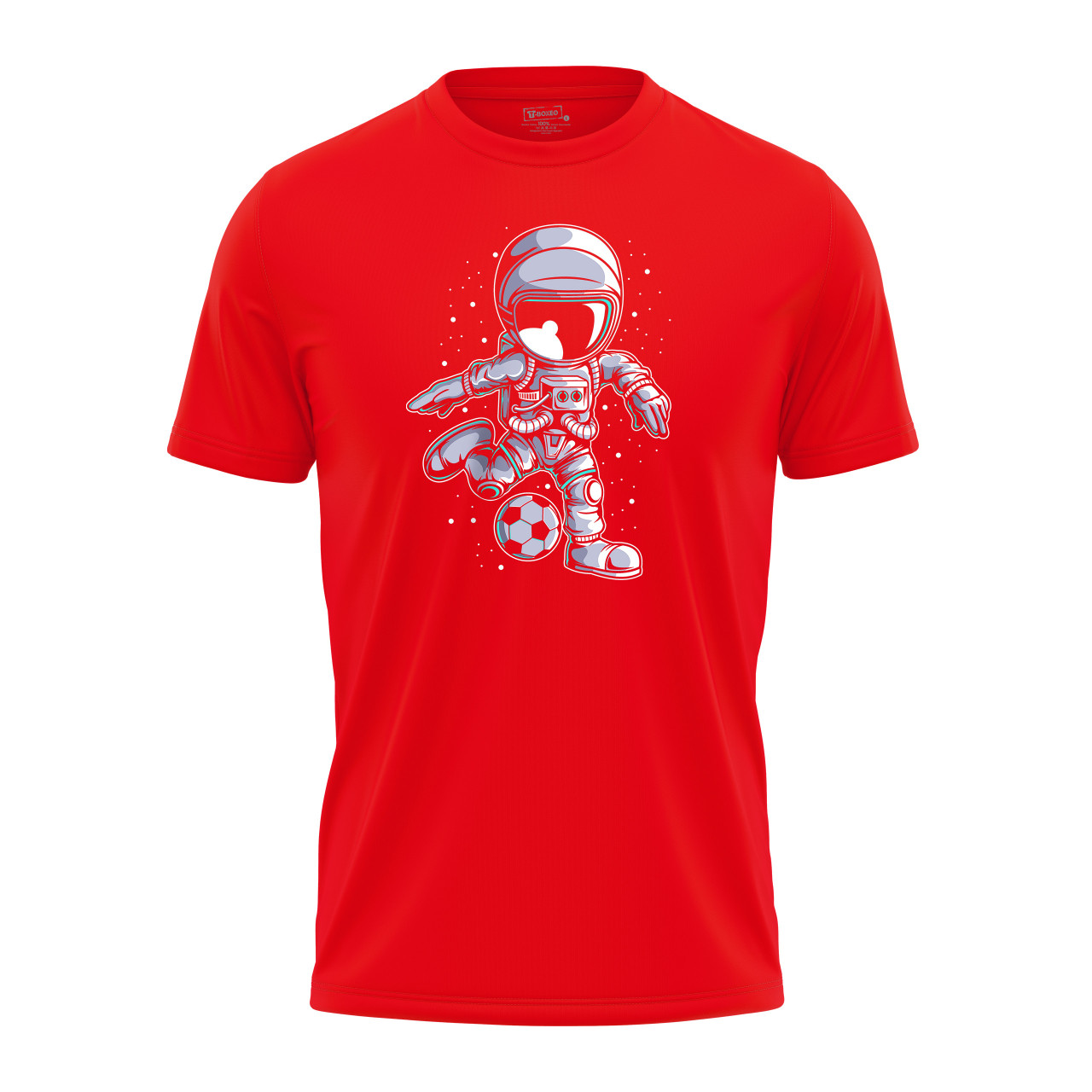 Pánské tričko s potiskem “Astronaut fotbalista před výkopem”