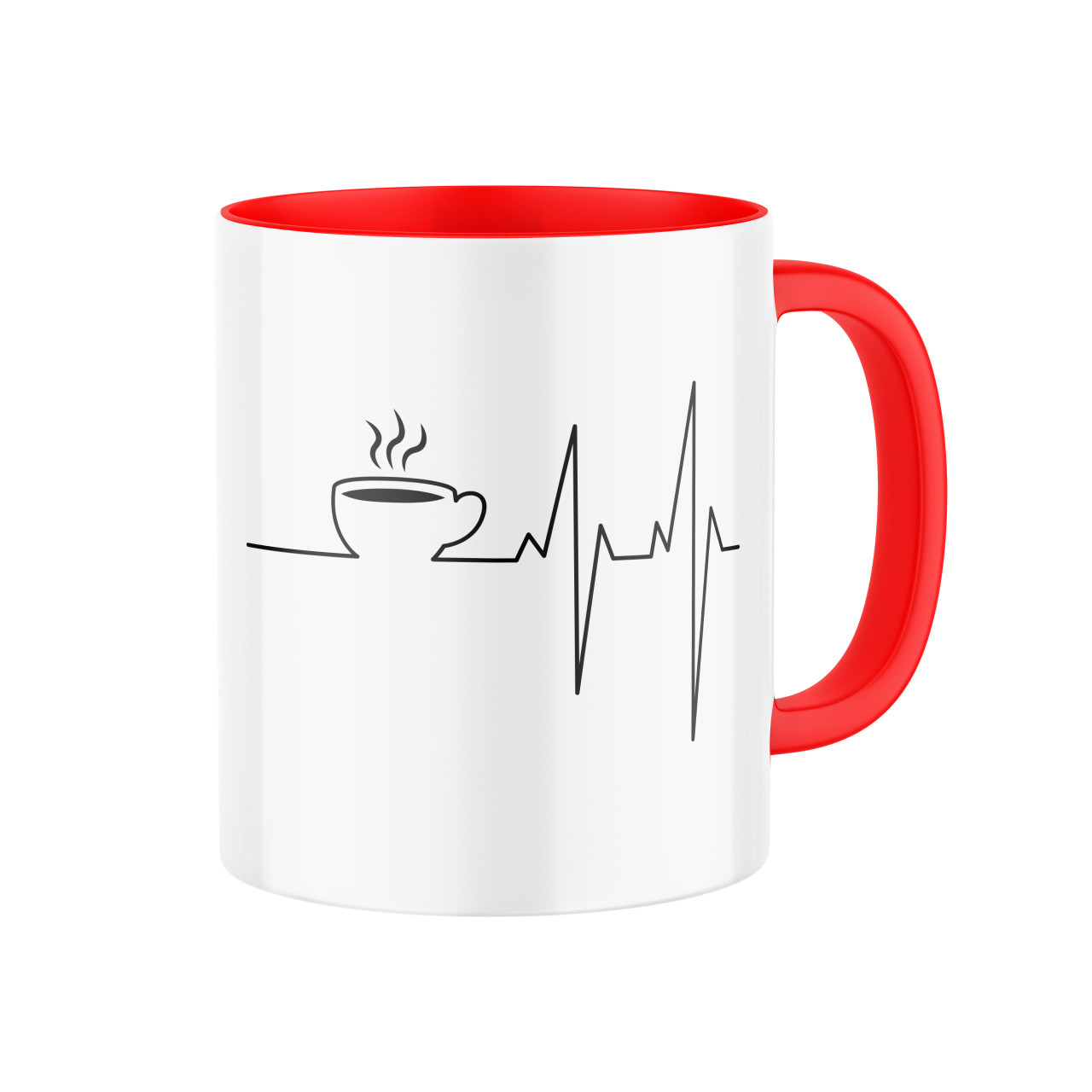 Keramický hrnek s potiskem Srdcový tep – káva