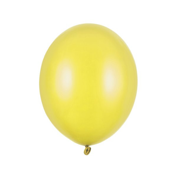 Latexový balónek - Metalická žlutá - 100 ks