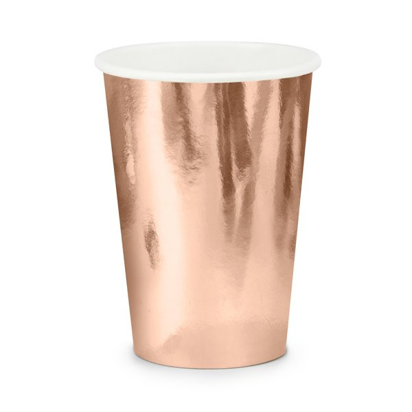 Papírový kelímek - rose gold 220ml 6ks