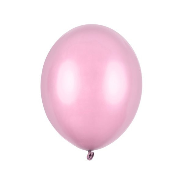 Latexový balónek - Metalická růžová světlejší 27cm - 10 ks