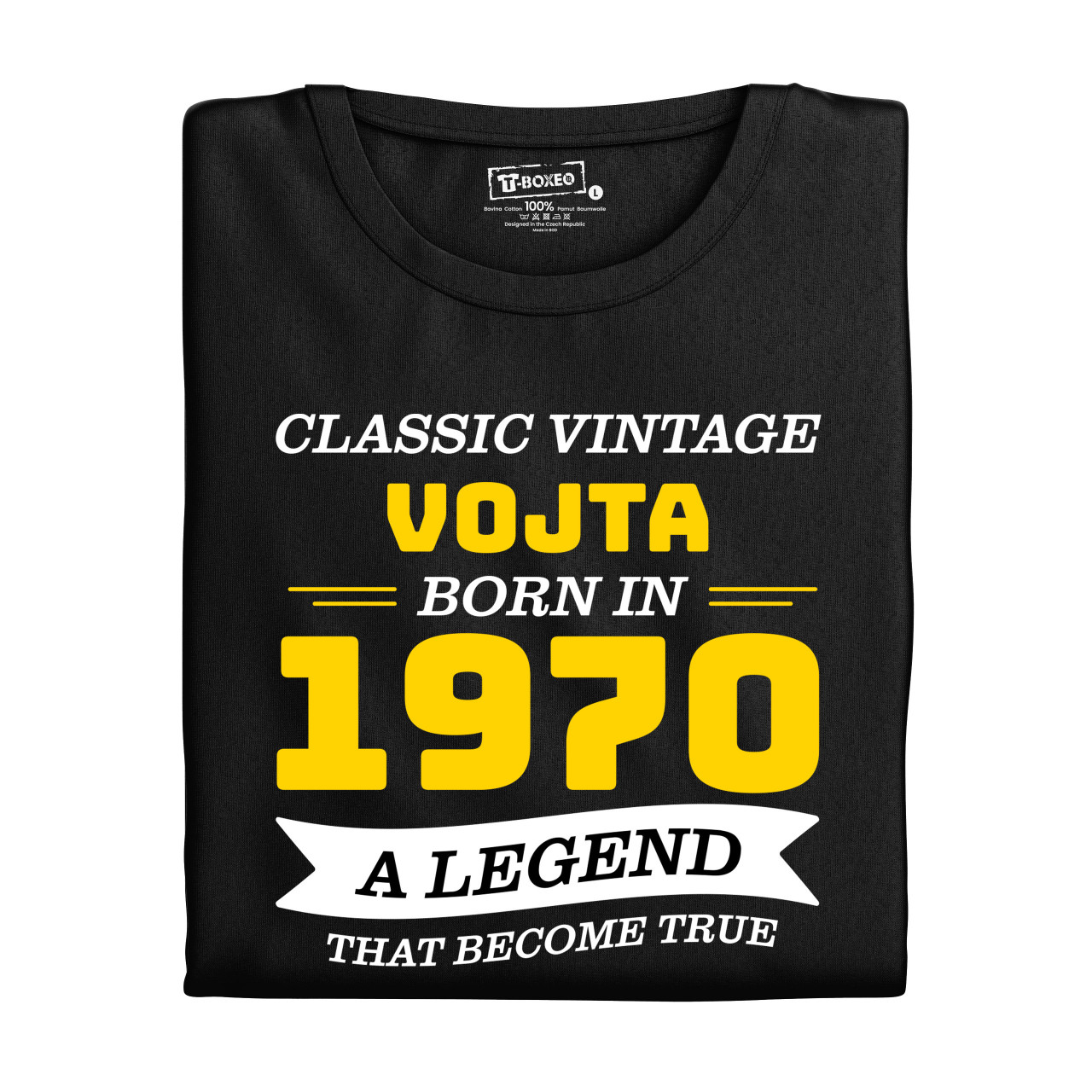 Pánské tričko s potiskem “Classic Vintage” s vlastním jménem a rokem narození
