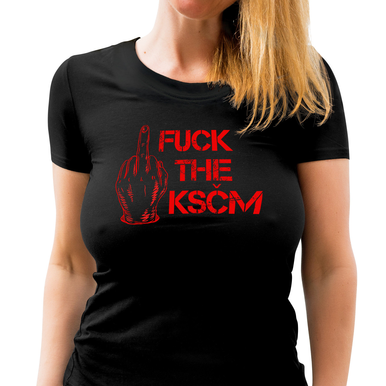 Dámské tričko s potiskem “Fuck the KSČM”