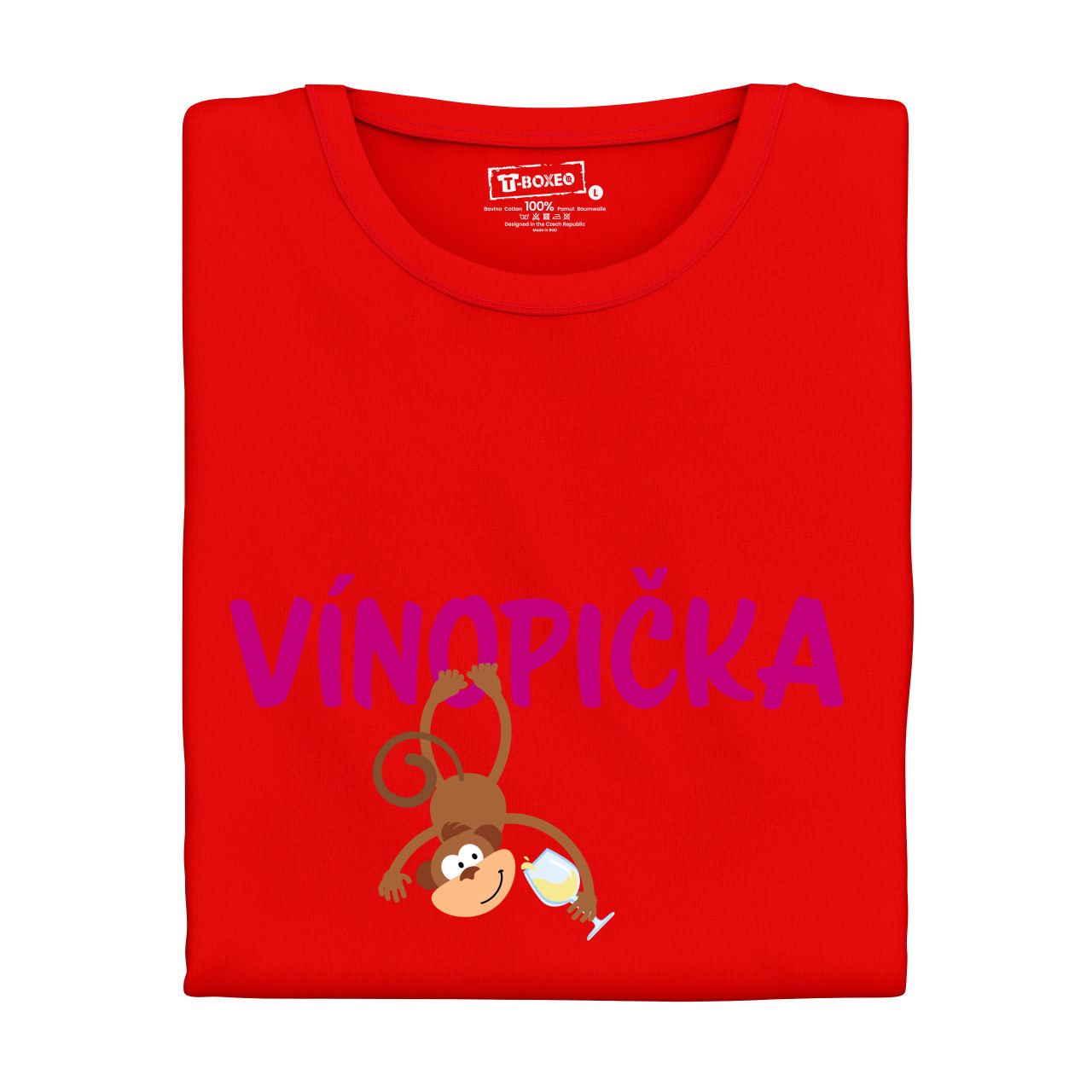 Dámské tričko s potiskem “Vínopička - bílé víno”