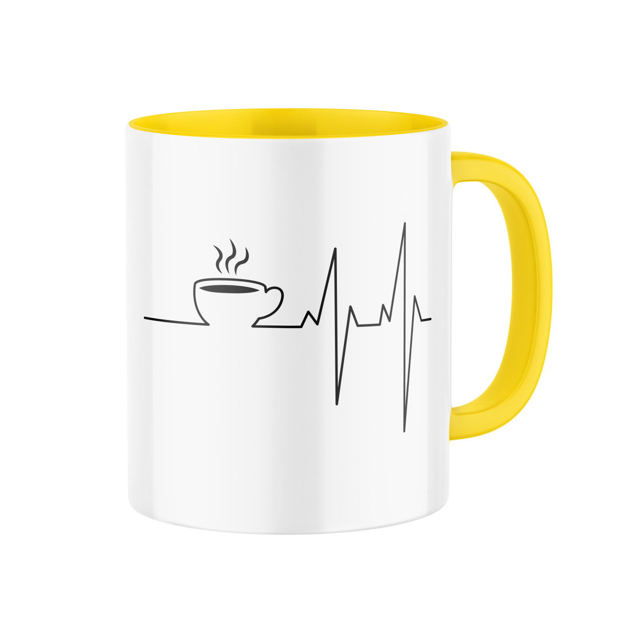 Keramický hrnek s potiskem Srdcový tep – káva