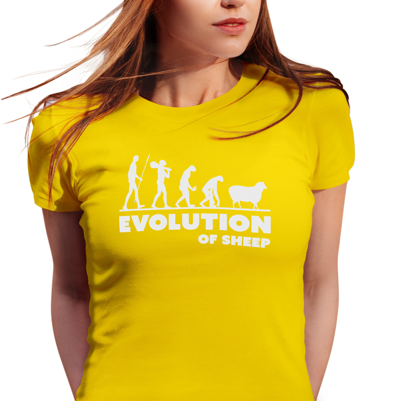 Dámské tričko s potiskem "Evoluce Ovce"