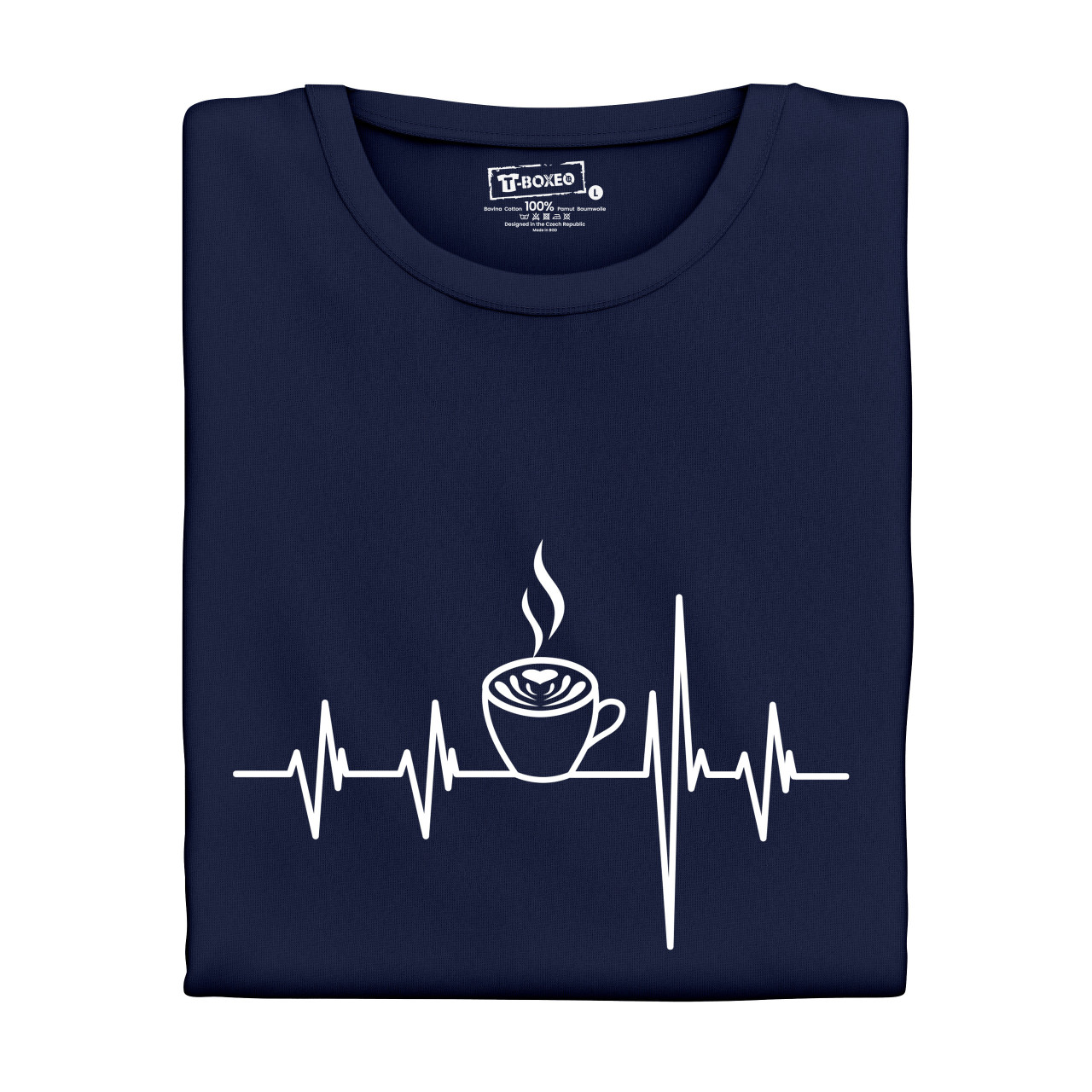 Pánské tričko s potiskem "Srdeční tep Kafe"