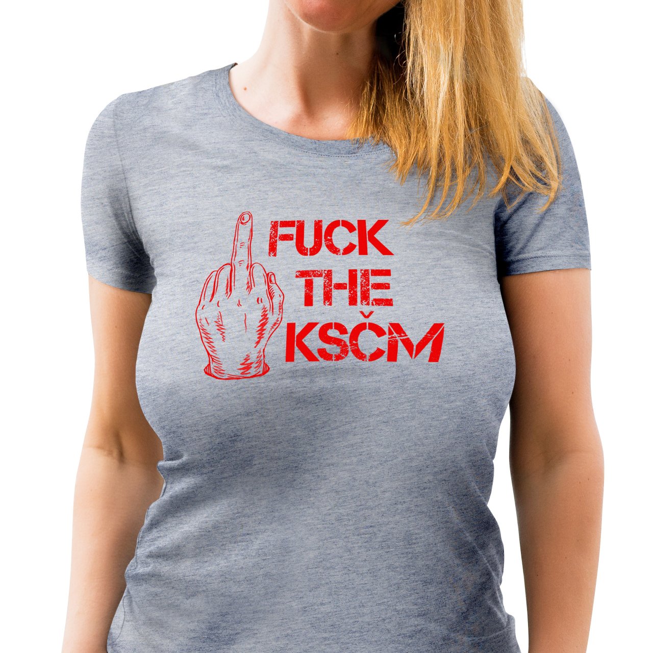 Dámské tričko s potiskem “Fuck the KSČM”
