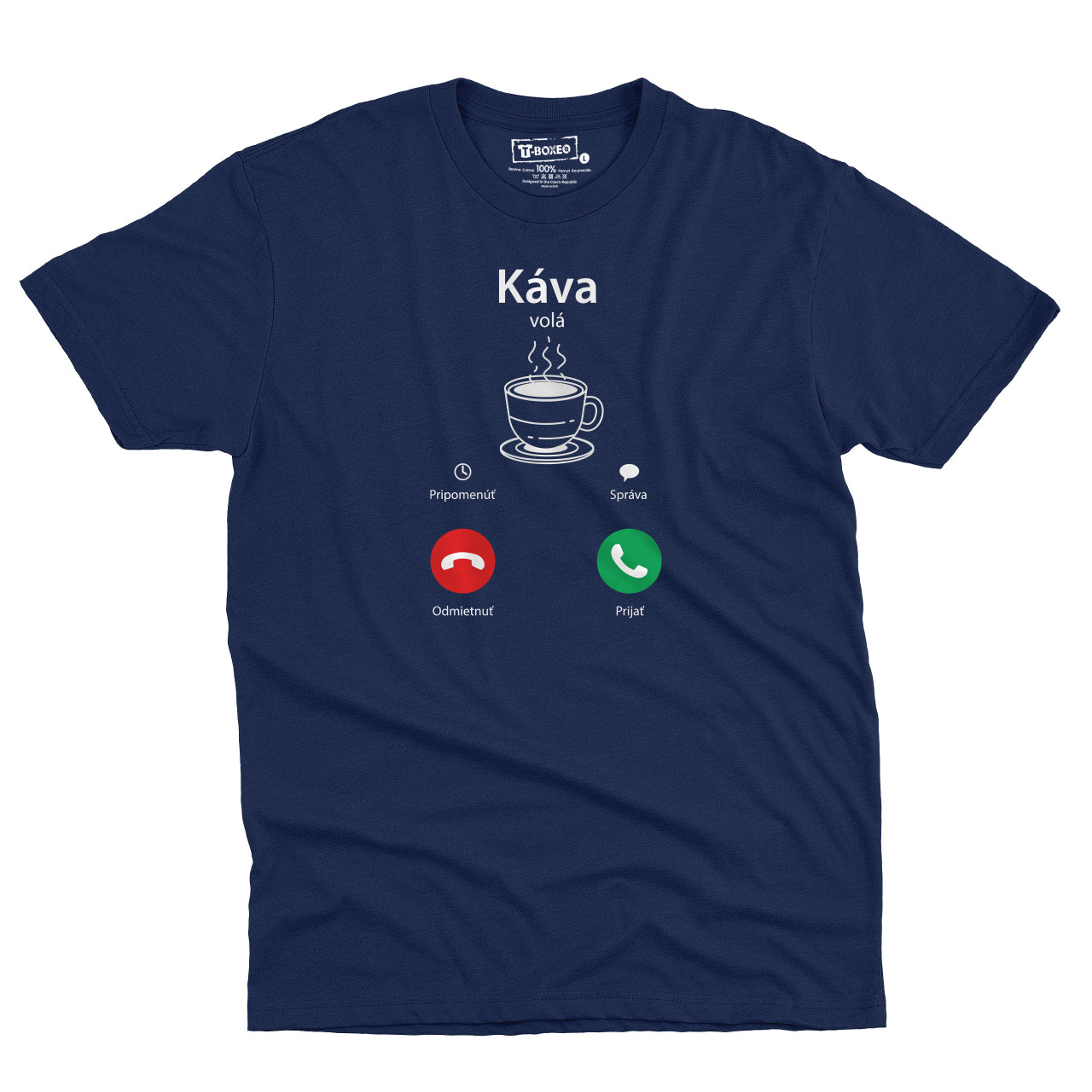 Pánské tričko s potiskem "Káva volá" SK