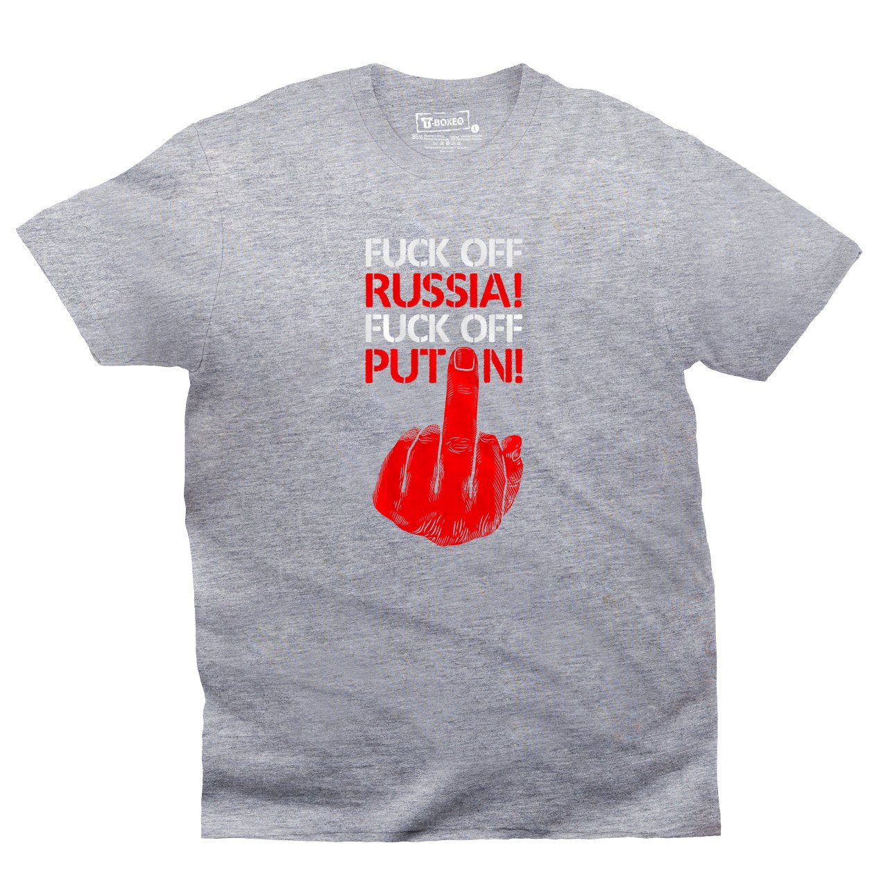 Pánské tričko s potiskem “Fuck off Russia! Fuck off Putin!”