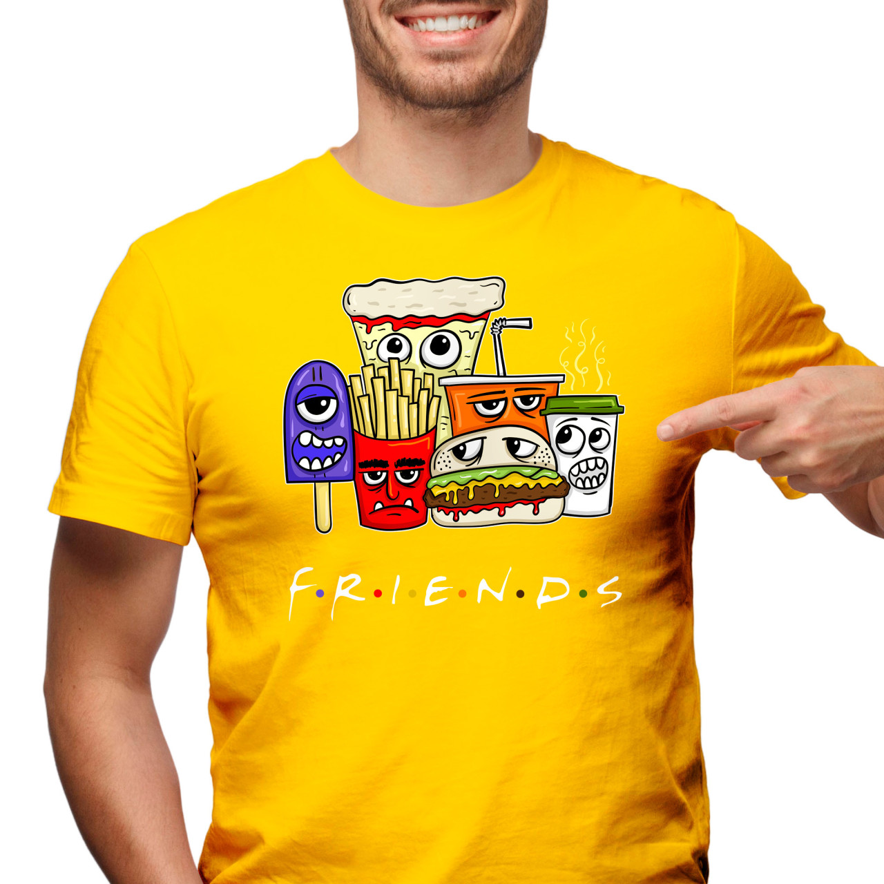 Pánské tričko s potiskem "Přátelé fast foodu"