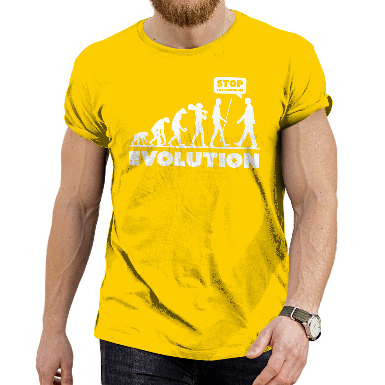 Pánské tričko s potiskem "Evoluce Naštvaného člověka"