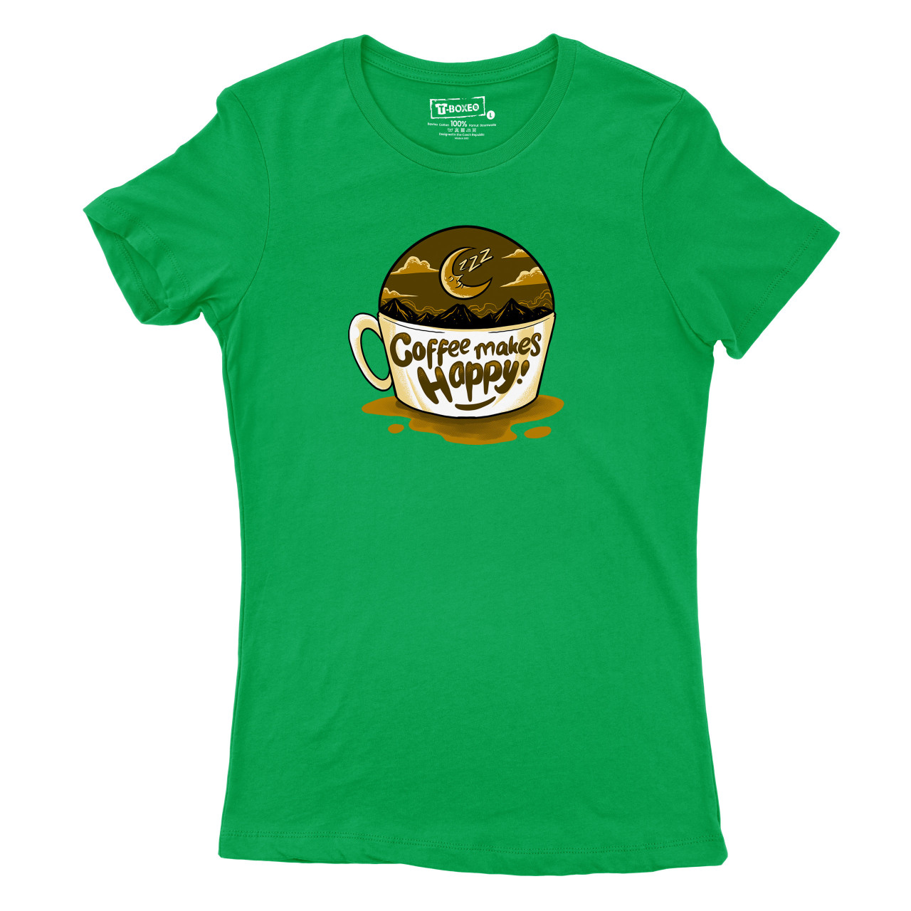 Dámské tričko s potiskem “Coffee Makes Happy”