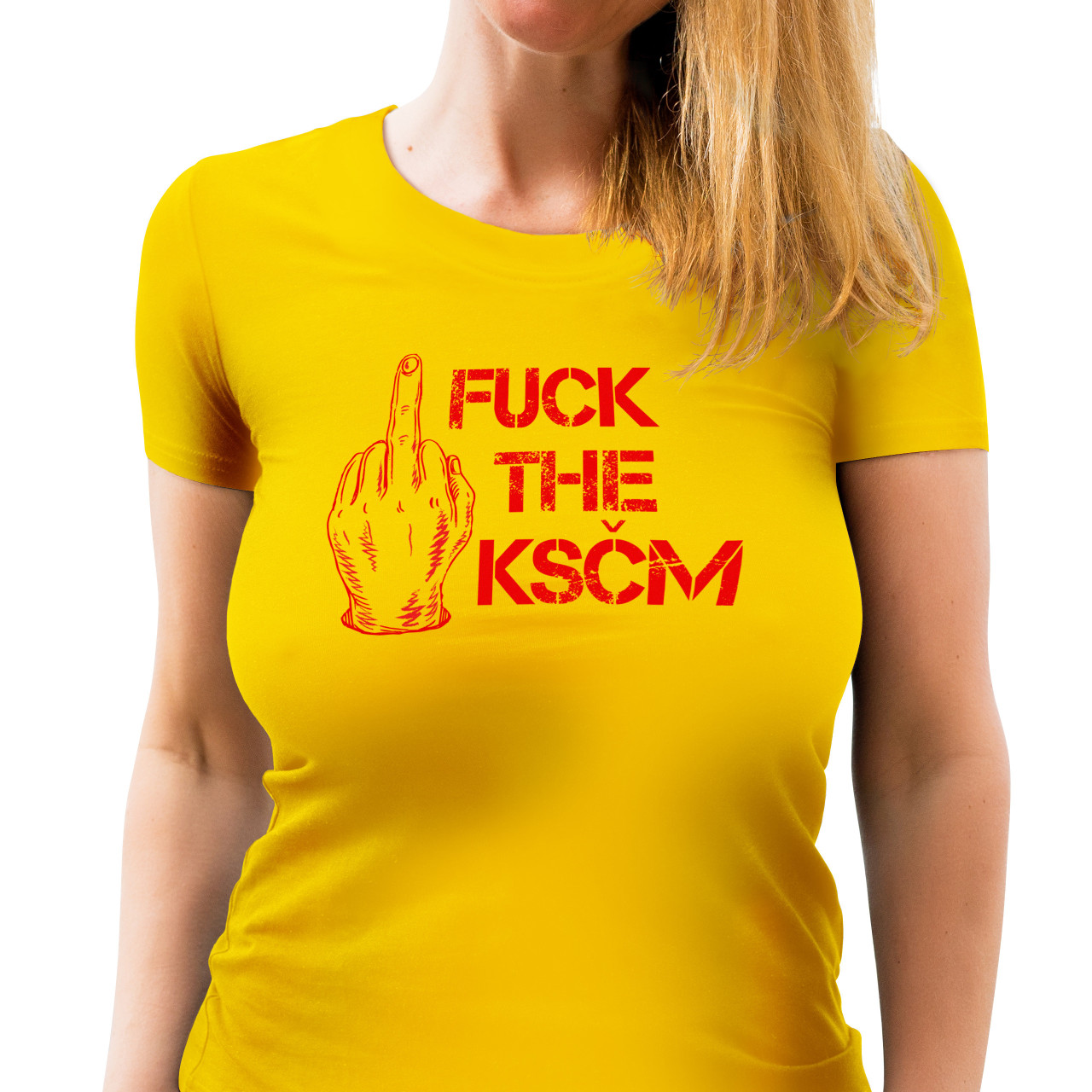 Dámské tričko s potiskem “Fuck the KSČM”