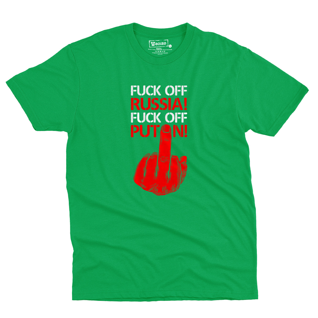 Pánské tričko s potiskem “Fuck off Russia! Fuck off Putin!”