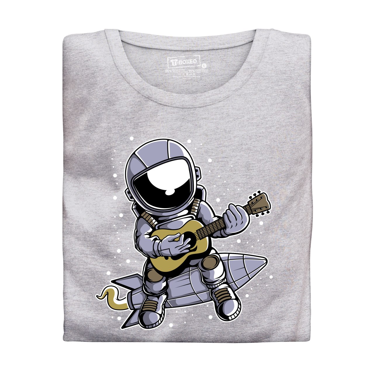 Dámské tričko s potiskem “Astronaut na raketě s kytarou”
