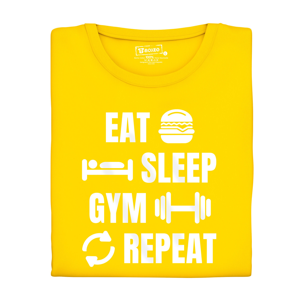 Pánské tričko s potiskem “Eat, Sleep, Gym, Repeat”