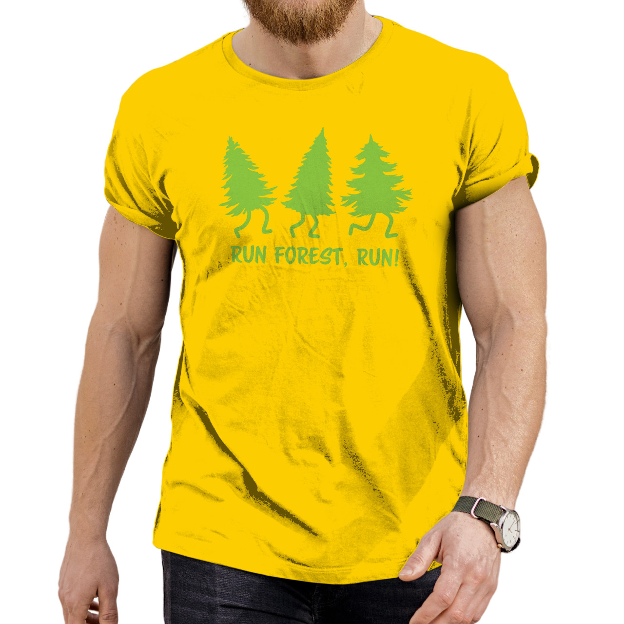 Pánské tričko s potiskem “Run, forest, run”