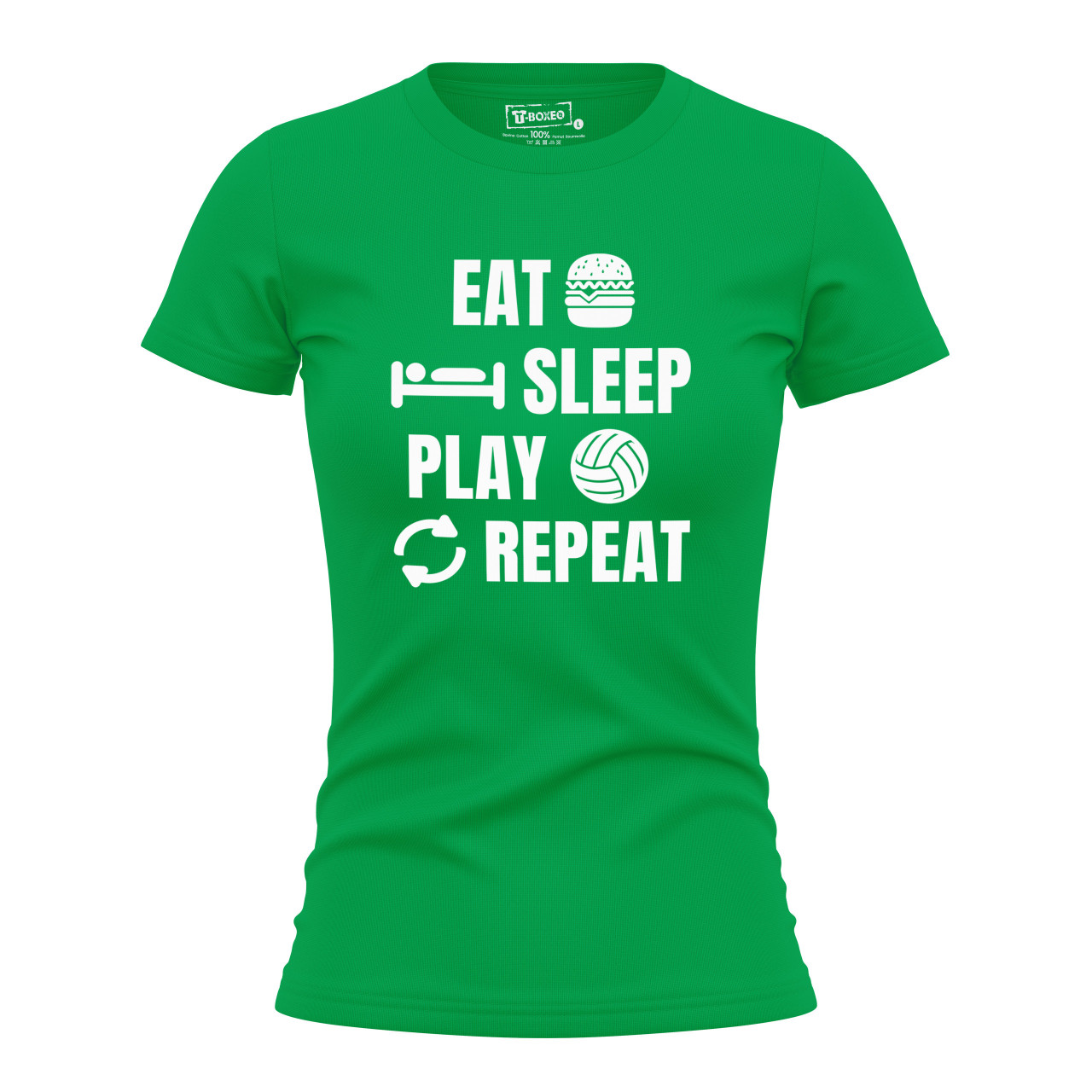 Dámské tričko s potiskem "Eat, sleep, Volleyball"