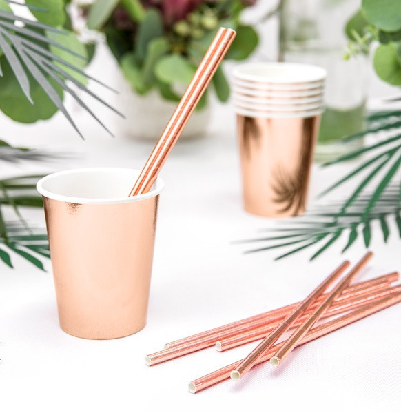 Papírový kelímek - rose gold 220ml 6ks
