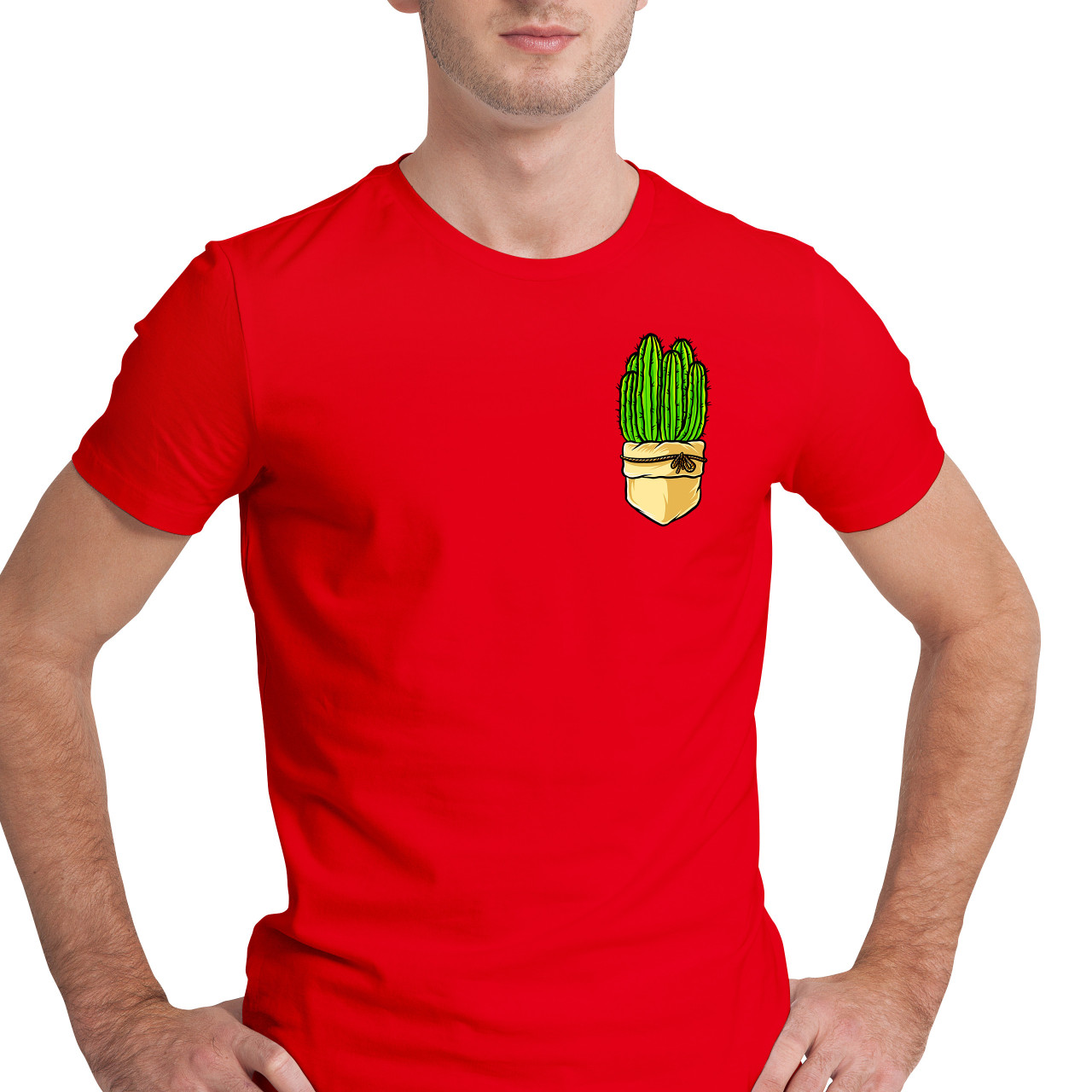 Pánské tričko s potiskem "Kaktus v kapsičce"