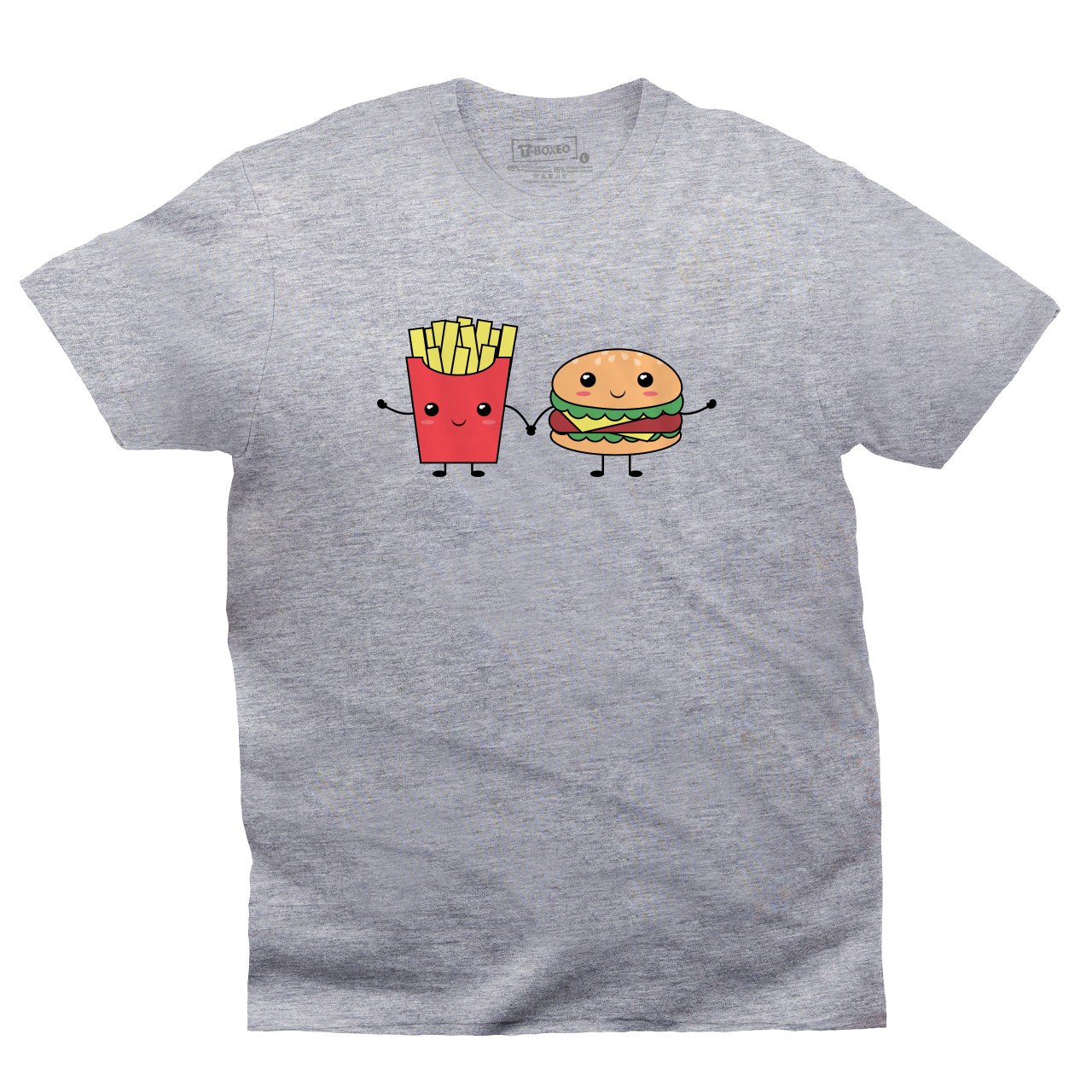 Pánské tričko s potiskem “Kamarádi hranolky a burger”