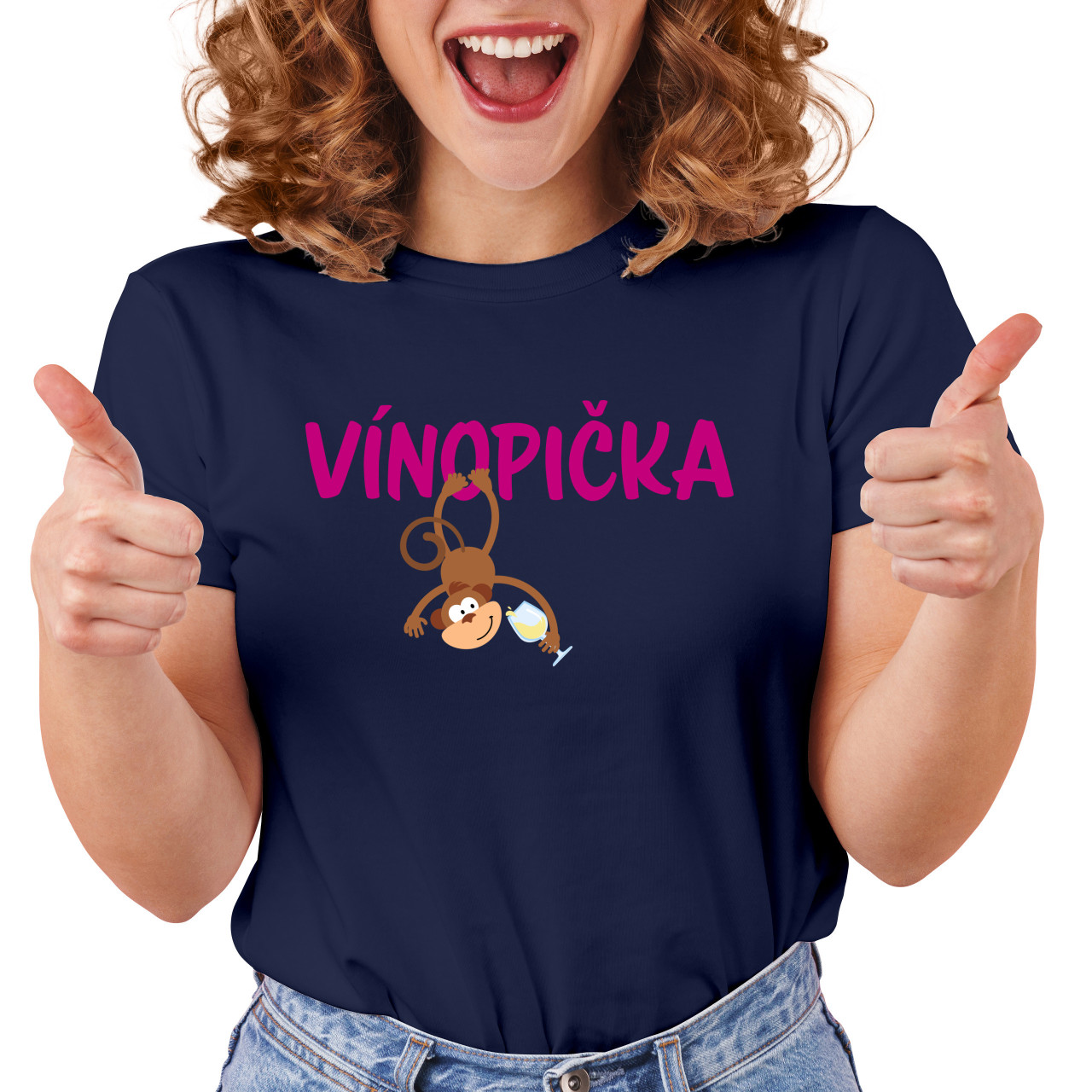 Dámské tričko s potiskem “Vínopička - bílé víno”