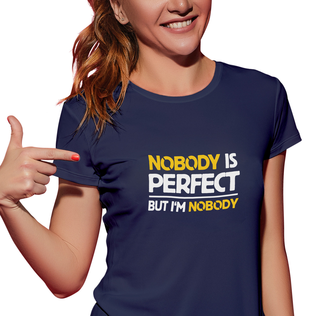 Dámská tričko s potiskem “Nobody is perfect”