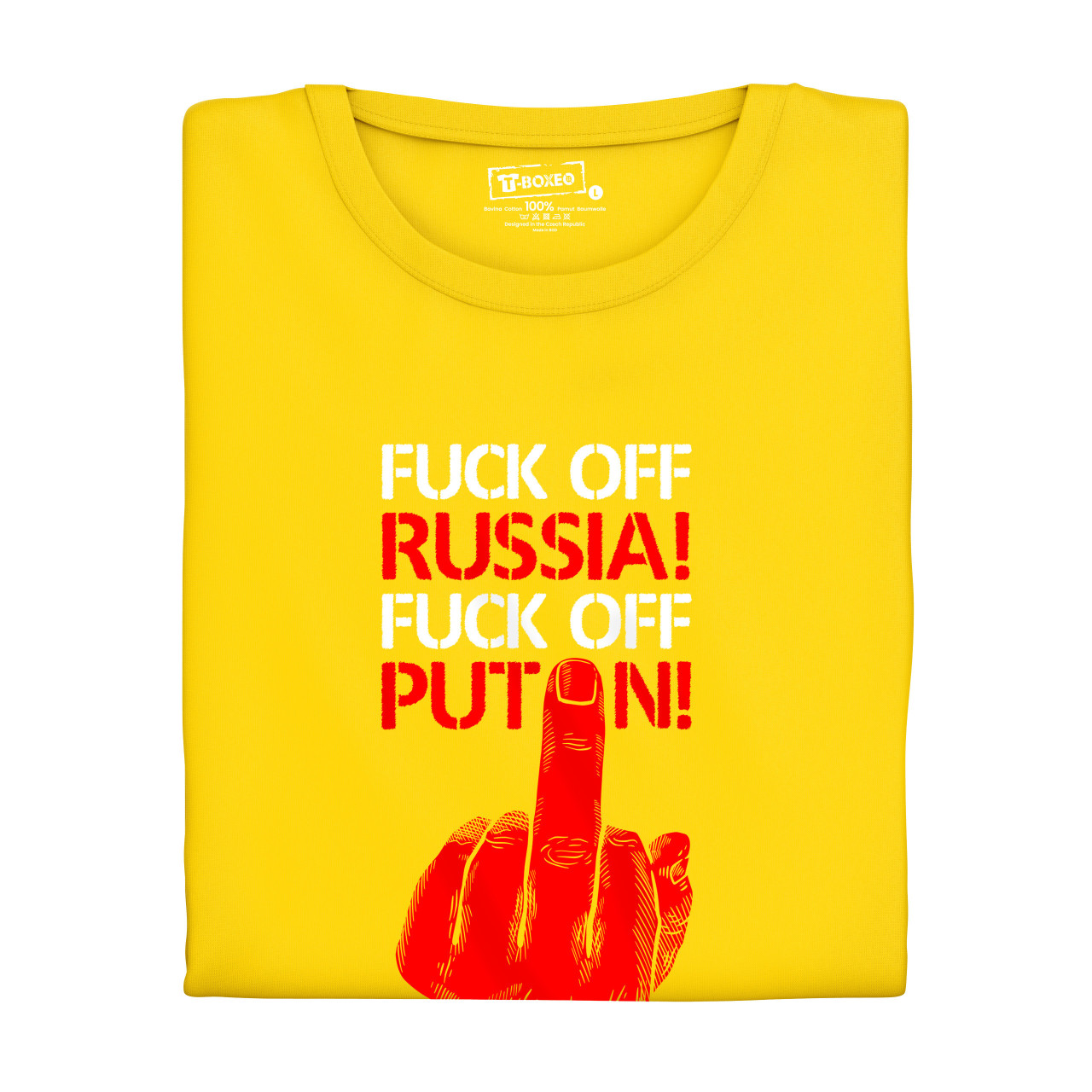 Pánské tričko s potiskem “Fuck off Russia! Fuck off Putin!”