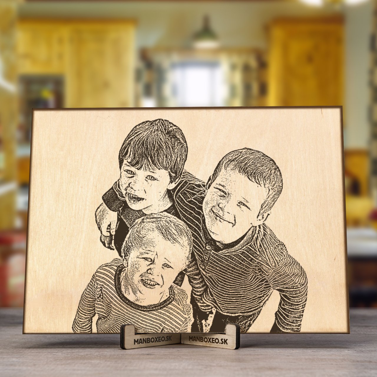 Fotka na dřevo - Děti A4 (220 x 310 mm)