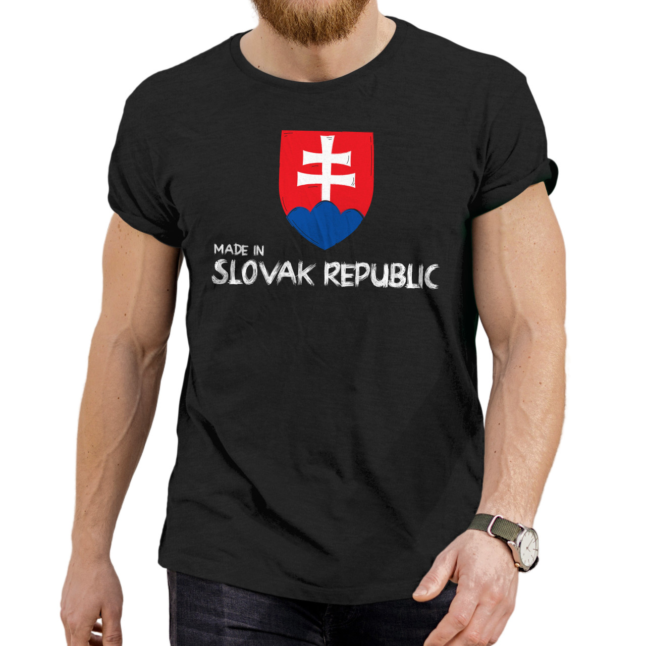 Pánské tričko s potiskem Made in Slovak republic SK